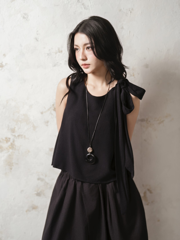 YURA TOP (áo linen cột nơ)