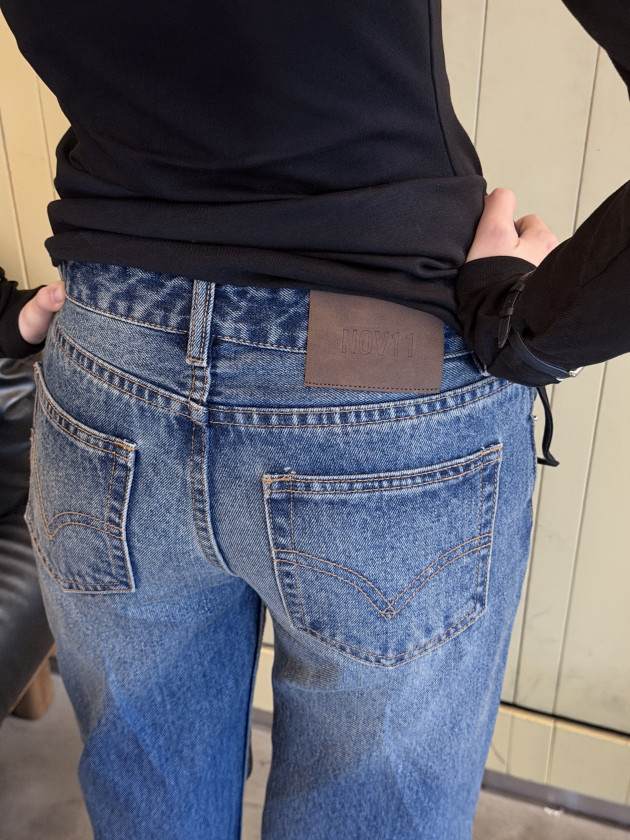 RAMA JEANS (quần denim boot cut, cạp thấp, đáy ngắn) 7