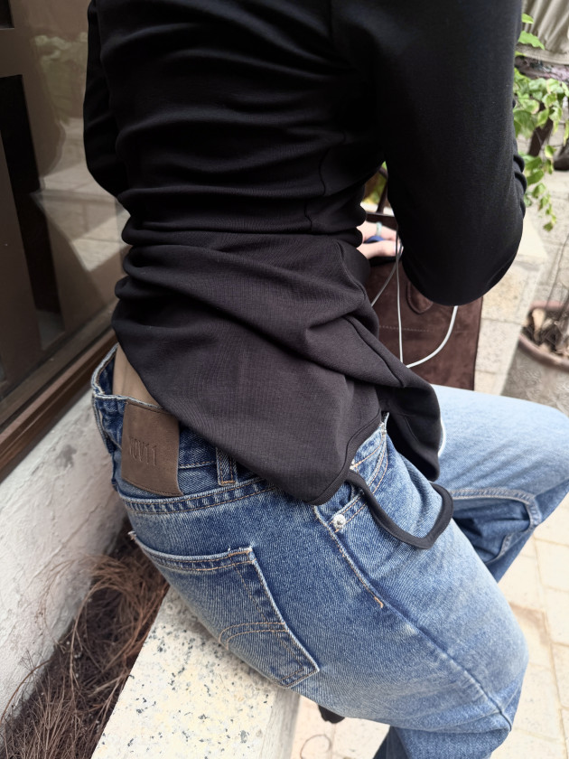 RAMA JEANS (quần denim boot cut, cạp thấp, đáy ngắn) 4