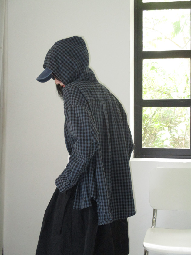 HOODED PLAID SHIRT (áo sơ mi nón oversize) 3