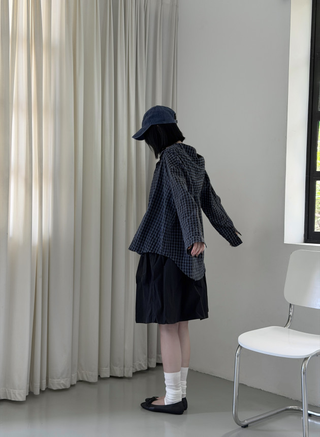 HOODED PLAID SHIRT (áo sơ mi nón oversize) 4