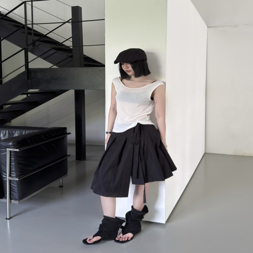 ASYM WRAP SKIRT (chân váy ly đắp tà)