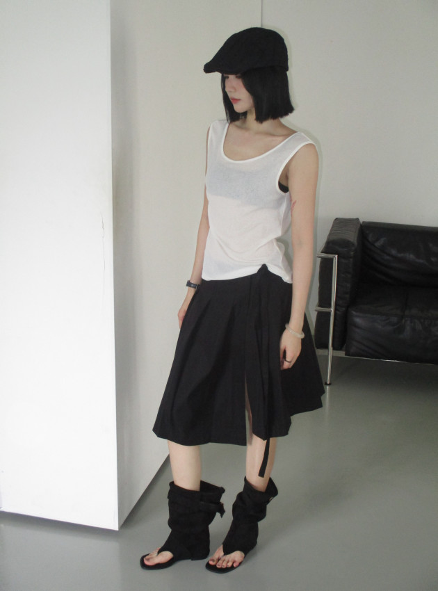 ASYM WRAP SKIRT (chân váy ly đắp tà) 4