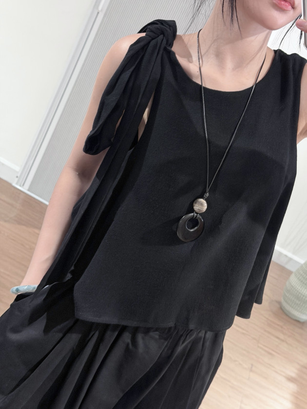 YURA TOP (áo linen cột nơ)