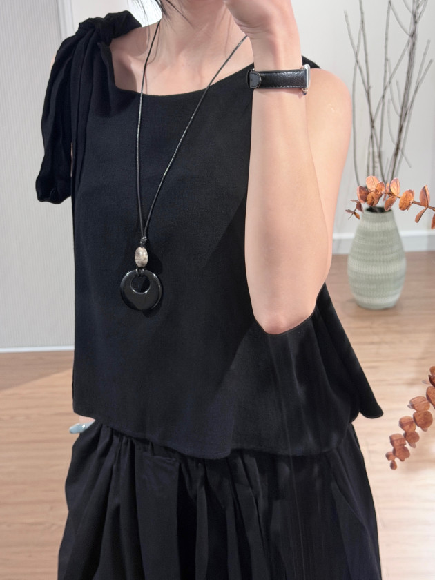 YURA TOP (áo linen cột nơ) 1