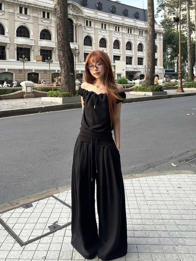 QUẦN NỈ BẢN LƯNG TO, ỐNG RỘNG, CẠP THẤP 2