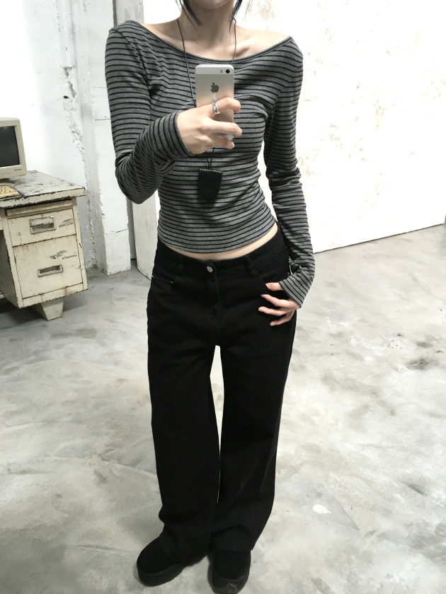 NIGHTLINE TOP (áo ôm tay dài sọc ngang)