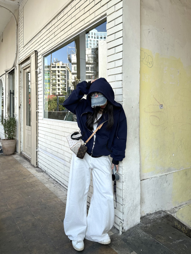 BASIC NAVY ZIP HOODIE (áo khoác dây kéo oversize) 6