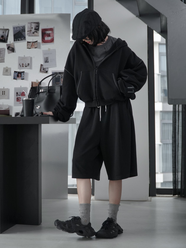 UNISEX BOXY ZIP HOODIE (áo khoác dây kéo dáng ngắn nam/nữ) 7