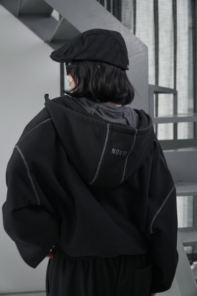UNISEX BOXY ZIP HOODIE (áo khoác dây kéo dáng ngắn nam/nữ) 0
