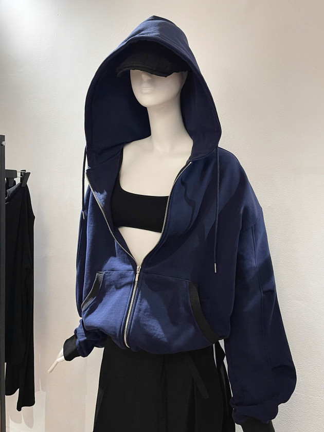 BASIC NAVY ZIP HOODIE (áo khoác dây kéo oversize) 2