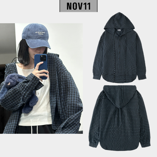 ÁO SƠ MI CARO NÓN (Hooded Plaid Shirt)