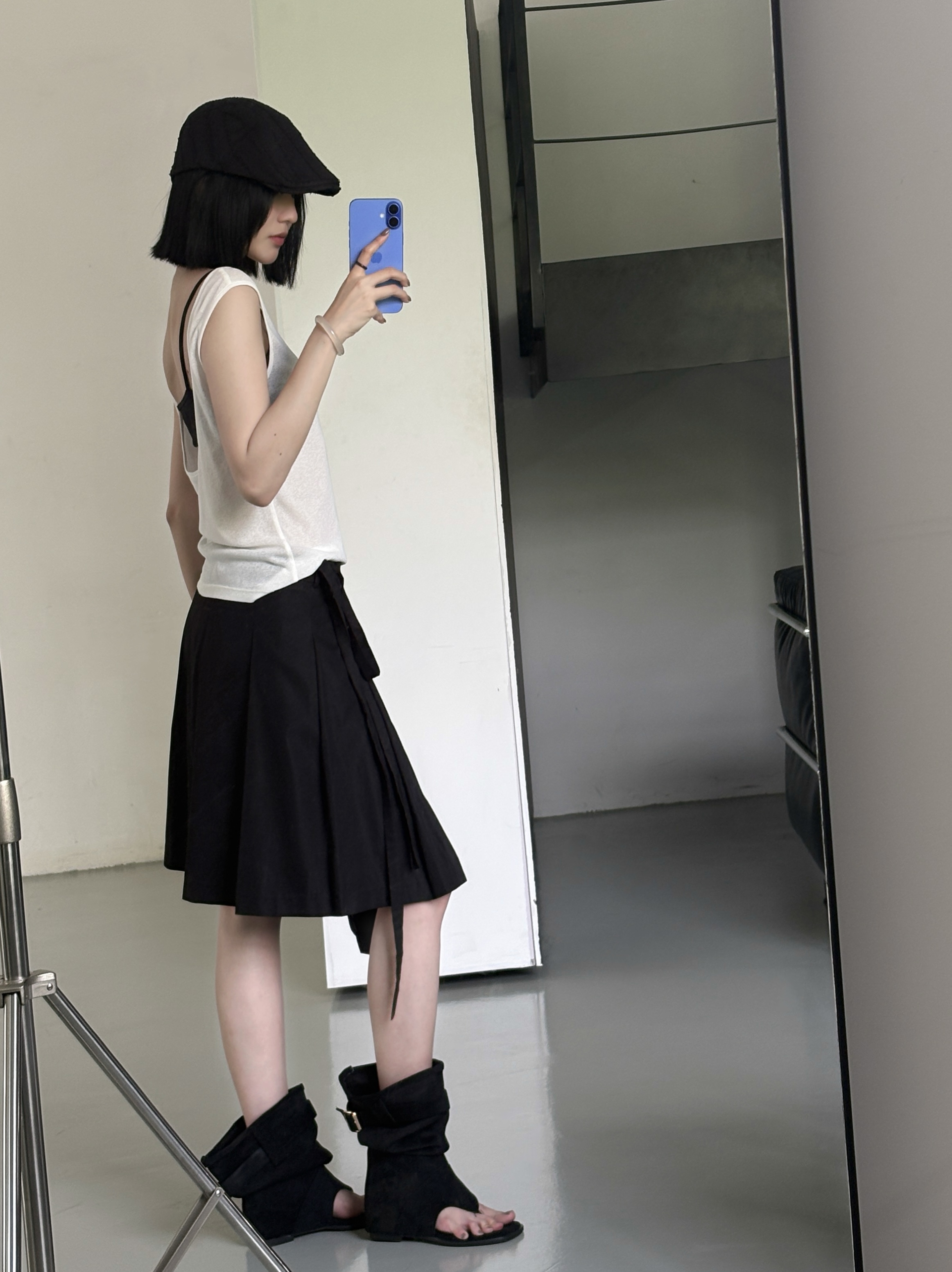 ASYM WRAP SKIRT (chân váy ly đắp tà) 02