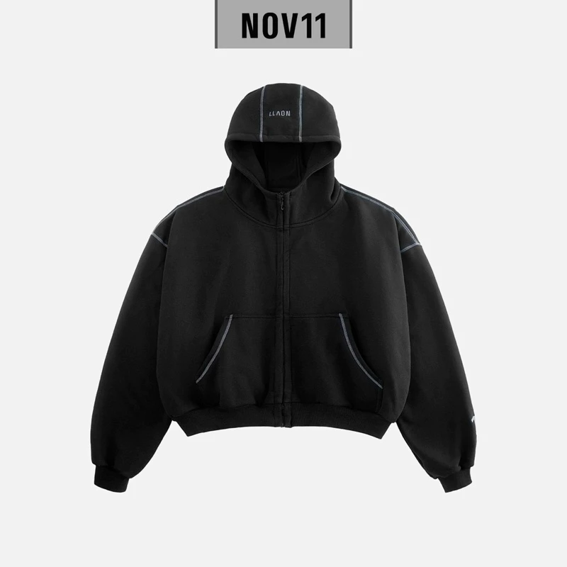UNISEX BOXY ZIP HOODIE (áo khoác dây kéo dáng ngắn nam/nữ)