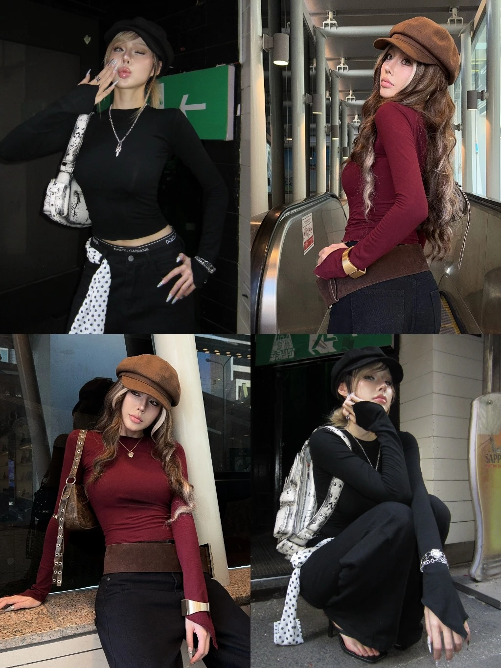 ÁO TAY DÀI ÔM BODY (fitted long sleeve asymmetrical cuff top) 5