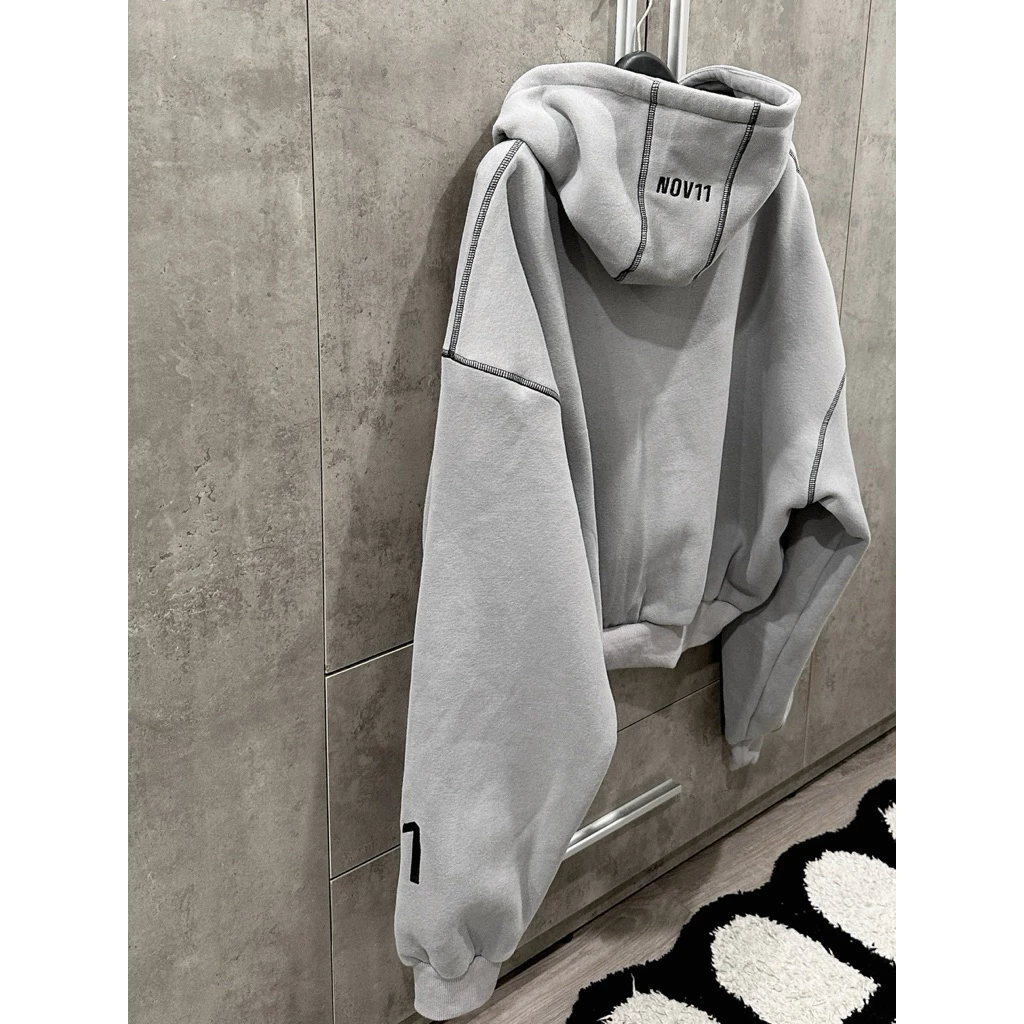 UNISEX BOXY ZIP HOODIE (áo khoác dây kéo dáng ngắn nam/nữ) 4